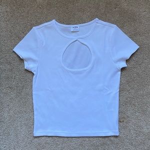 Cotton On White T-Shirt w/ Keyhole